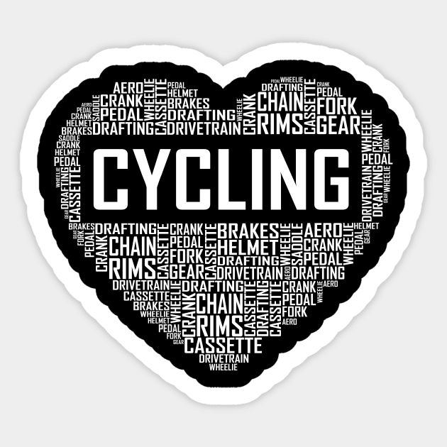 Cycling Heart Sticker by LetsBeginDesigns